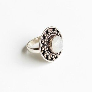 Free People Moonstone Silver Ring Size 7 New